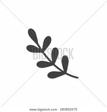 Blossom Willow Branch Vector Icon. Filled Flat Sign For Mobile Concept And Web Design. Happy Easter 
