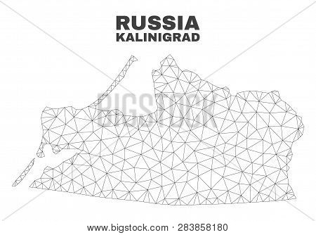Abstract Kalid Region Map Isolated On A White Background. Triangular Mesh Model In Black Color Of Ka