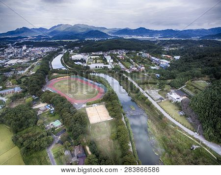 Aerial View Of Gwanbangjerim Forest, Damyang, Jeollanamdo, South Korea, Asia