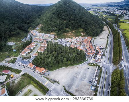 Aerial View Of Metaprovence, Damyang, Jeollanamdo, South Korea, Asia