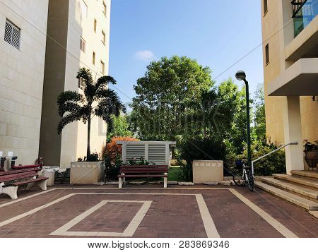 Residential Buildings And Surrounded With Green Plants In  Rishon Le Zion.