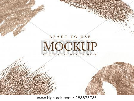 Copper shimmery brush stroke mockup