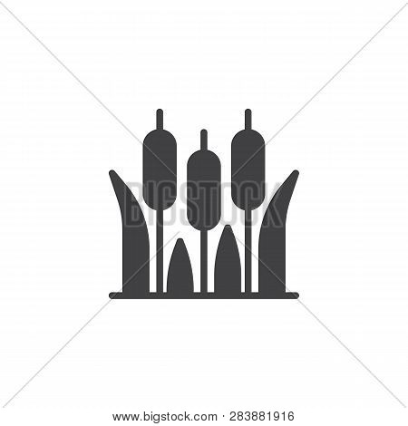 Reeds Plant Vector Icon. Filled Flat Sign For Mobile Concept And Web Design. Reeds Grass Simple Soli