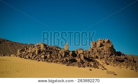 Desert Landscape El Berdj Canyon In Tassili Najjer National Park In Algeria
