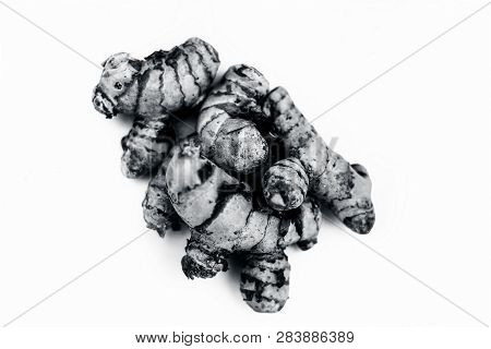 Close Up Of Popular Indian & Asian Raw Organic Herb Or Ayurvedic Herb Isolated On White I.e. Amba Ha