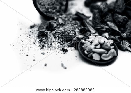 Close Up Of Popular Indian And Asian Winter Drink Isolated On White I.e. Kharek Ka Dudh Or Dried Dat