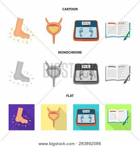 Isolated Object Of Diet And Treatment  Sign. Collection Of Diet And Medicine Stock Symbol For Web.