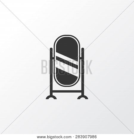 Floor Mirror Icon Symbol. Premium Quality Isolated Stand Vanity Element In Trendy Style.