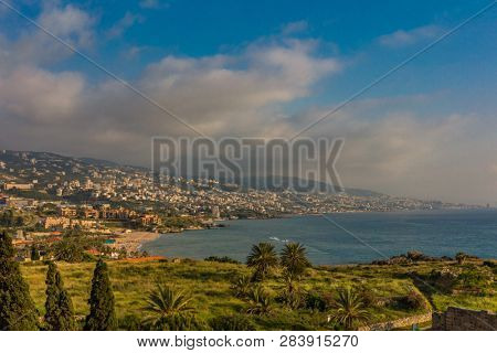 coastline  of Byblos Jbeil in Lebanon Middle east