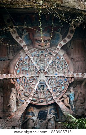 Dazu Rock Carvings as the World Heritage Site located in suburb Chongqing, China