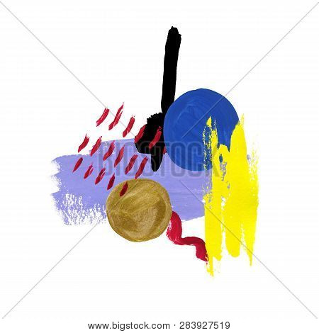 Abstract Watercolor Illustration. The Effect Of A Dry Brush. Composition On A White Background. Illu