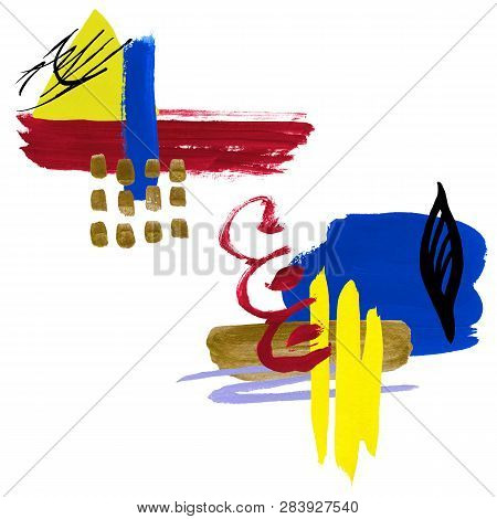 Abstract Watercolor Illustration. The Effect Of A Dry Brush. Composition On A White Background. Illu
