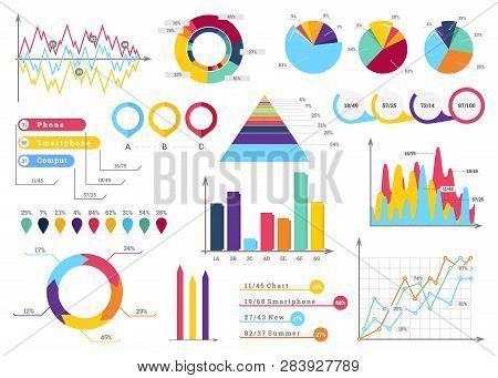 Set Elements Of Infographics. Info Bars, Graphycs.