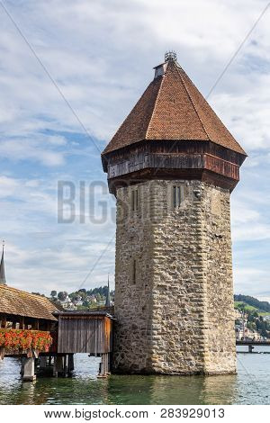 View Of Luegisland Tower (luegislandturm) And Watch Tower (wachturm). Musegg Wall, Lucerne, Switzerl