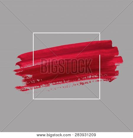 Abstract Watercolor Illustration. The Effect Of A Dry Brush. Template For Lettering.
