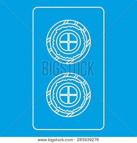 Fish Roll Icon Blue Outline Style Isolated Illustration. Thin Line Sign