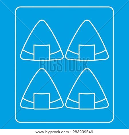 Sushi Icon Blue Outline Style Isolated Illustration. Thin Line Sign