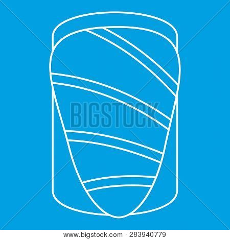 Salmon Icon Blue Outline Style Isolated Illustration. Thin Line Sign