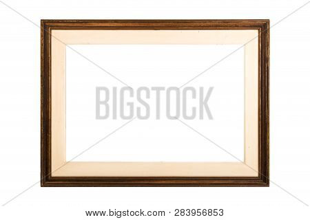 Wooden Frame. Rustic Wood Frame Isolated On The White Background