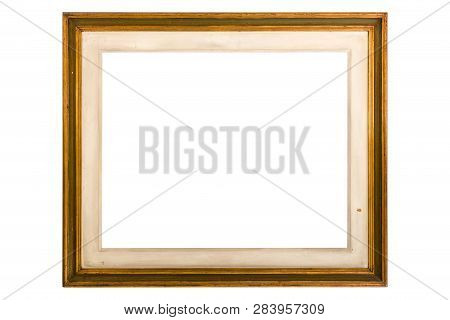 Wooden Frame. Rustic Wood Frame Isolated On The White Background