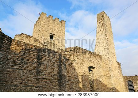 Ruined Towers Of Bourscheid Castle In Luxembourg