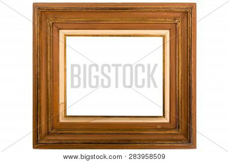 Wooden Frame. Rustic Wood Frame Isolated On The White Background