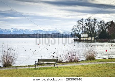 Obraz jezera Starnberg v Bavorsku Německo - Tutzing