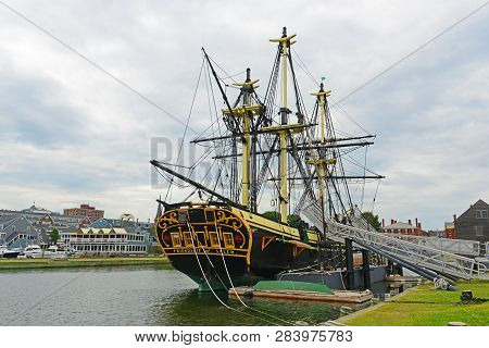 Salem, Ma, Usa - Aug 15, 2014: Friendship Of Salem At The Salem Maritime National Historic Site (nhs