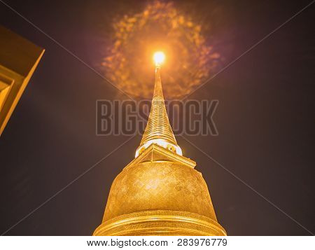 Chedi Phukhao Thong Or Golden Mount At Wat Saket Temple In Bangkok City Thailand.bangkok City Travel
