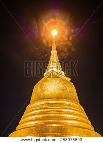 Chedi Phukhao Thong Or Golden Mount At Wat Saket Temple In Bangkok City Thailand.bangkok City Travel