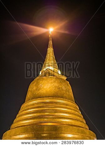 Chedi Phukhao Thong Or Golden Mount At Wat Saket Temple In Bangkok City Thailand.bangkok City Travel