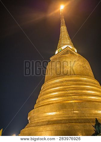 Chedi Phukhao Thong Or Golden Mount At Wat Saket Temple In Bangkok City Thailand.bangkok City Travel