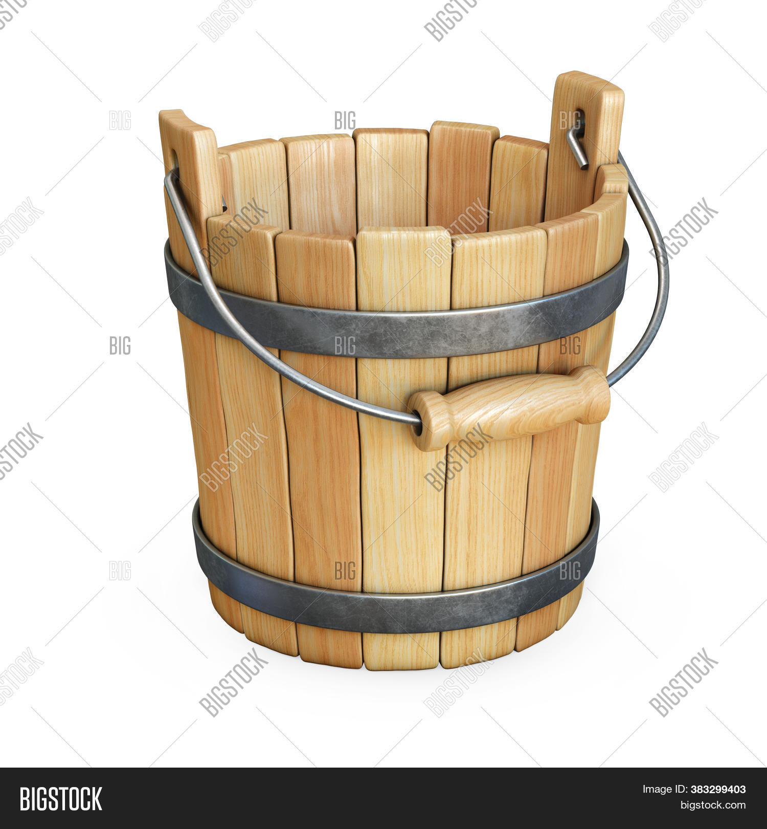 Wooden Bucket Isolated Image & Photo (Free Trial) | Bigstock