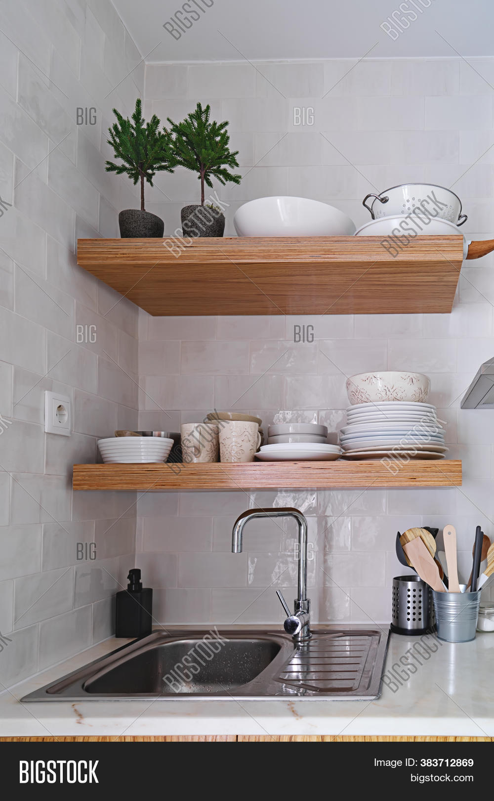 Wooden Kitchen Shelves Image & Photo (Free Trial) Bigstock