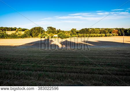 Beautiful Sunset On The Countryside Of Marche In A Summer Evening