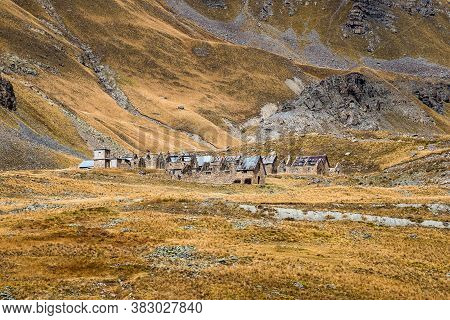 Alpine Landscape Of The French Alps, Col De La Bonette In The Provence Alpes, France.