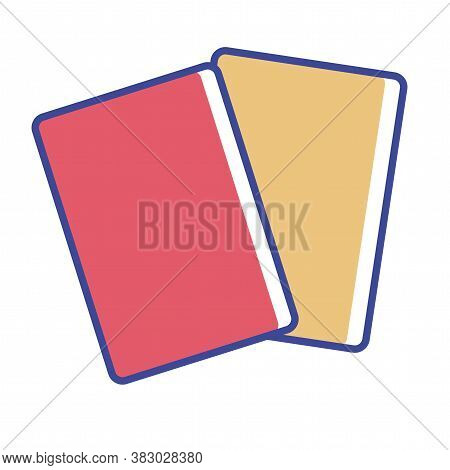 Isolated Red And Yellow Cards Soccer Elemnts Icon- Vector