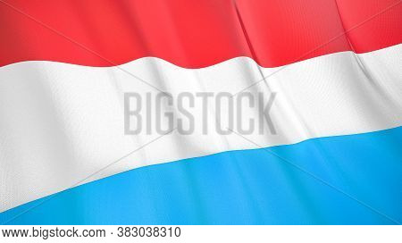 The Waving Flag Of Luxembourg . High Quality 3d Illustration. Perfect For News, Reportage, Events.