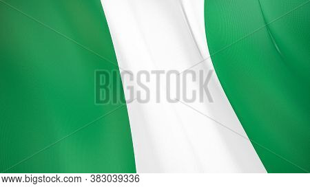 The Waving Flag Of Nigeria . High Quality 3d Illustration. Perfect For News, Reportage, Events.