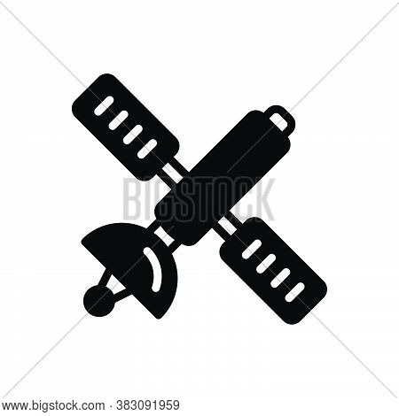 Black Solid Icon For Satellite Planetoid Tracking Tower Antenna Broadcast Cellular Connection Transm