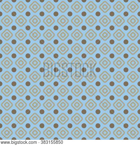 Seamless Geometric Vector Pattern. Abstract Background. Brown And Blue Geometric Ornamental Vector P