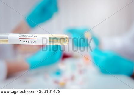 Test Tubes Containing Plasma Extracted From The Blood Of People Who Had Been Ill With Coronavirus, C