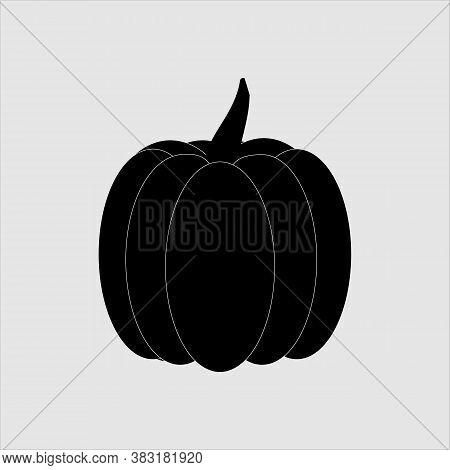Black And White Pumpkin Cartoon Illustration For Halloween