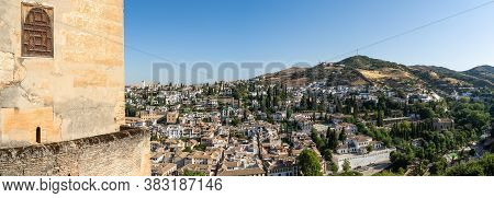 Albayzin District Of Granada, Spain, From The Towers Of The Alhambra