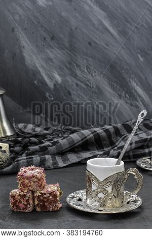Oriental Sweets Turkish Delight And Carved Cup