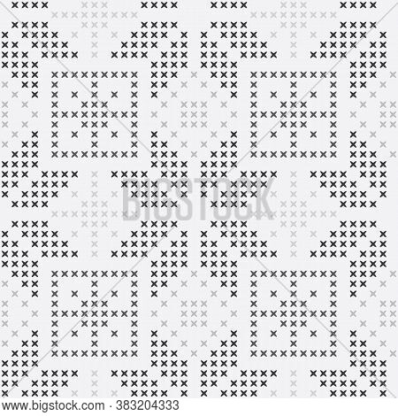 Vector Cross Stitch Winter Seamless Pattern Print Background.