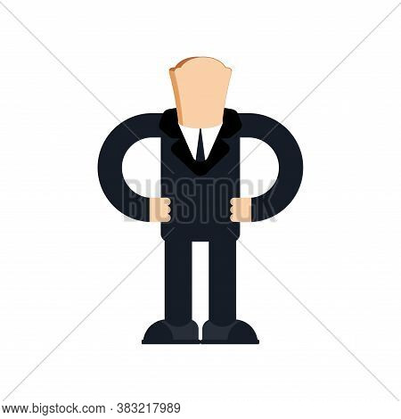 Businessman Bread. Boss Soft Tack. Concept Of Fool And And Simpleton