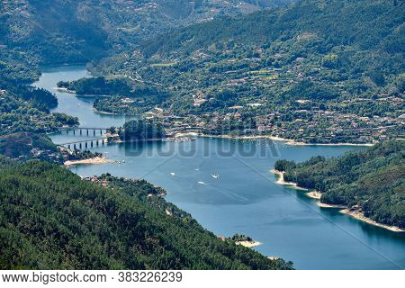 Gerês, Portugal - August 30, 2020 : View Of Cavado River And Peneda-geres National Park, Gerês, Port