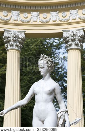 Lancut, Poland - August 26, 2020: Gloriette In The Garden Of 16th Century Baroque Lancut Castle, Sta