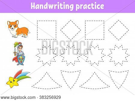 Handwriting Pactice. Education Developing Worksheet. Activity Page. Color Game For Children. Isolate